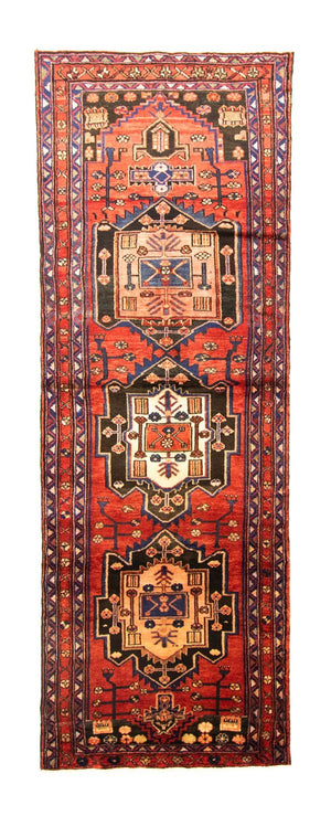 Tapis de couloir Tapis persan - Nomadic - 312 x 106 cm - rouge