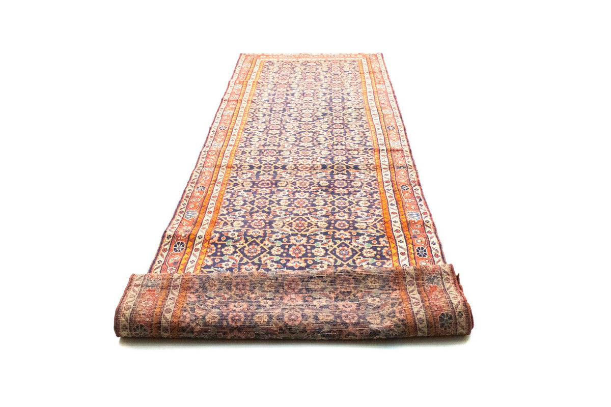 Tapis de couloir Tapis persan - Nomadic - 400 x 108 cm - bleu