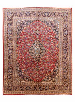 Tapis persan - Keshan - 384 x 303 cm - bleu