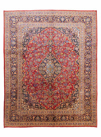 Tapis persan - Keshan - 384 x 303 cm - bleu