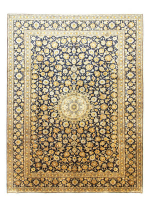 Tapis persan - Keshan - 412 x 307 cm - bleu