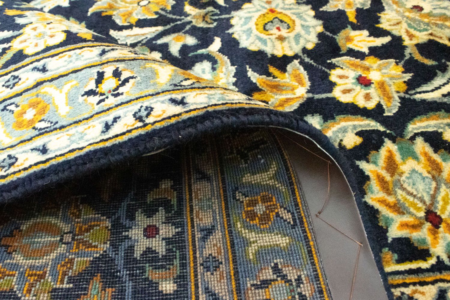 Tapis persan - Keshan - 412 x 307 cm - bleu