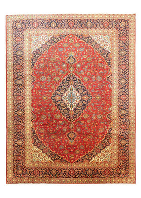 Tapis persan - Keshan - 398 x 298 cm - rouge