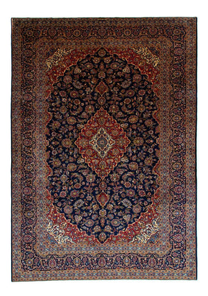 Tapis persan - Keshan - 419 x 298 cm - bleu