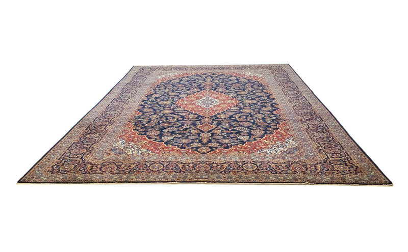 Tapis persan - Keshan - 419 x 298 cm - bleu