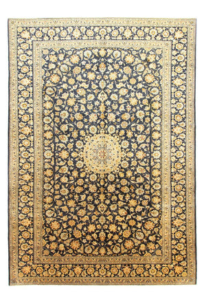 Tapis persan - Keshan - 423 x 298 cm - bleu