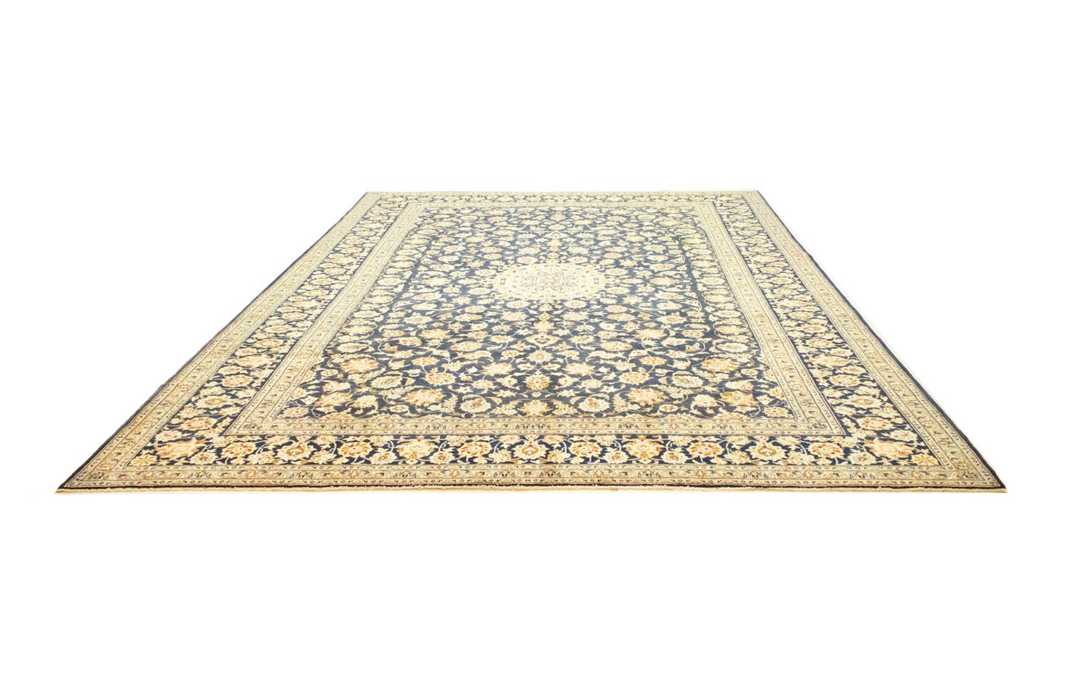 Tapis persan - Keshan - 423 x 298 cm - bleu