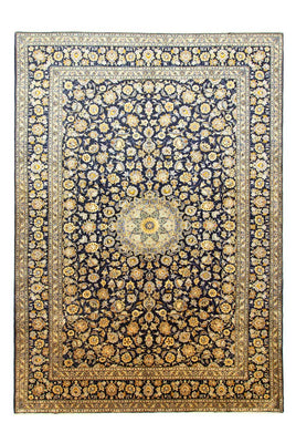 Tapis persan - Keshan - 431 x 308 cm - bleu