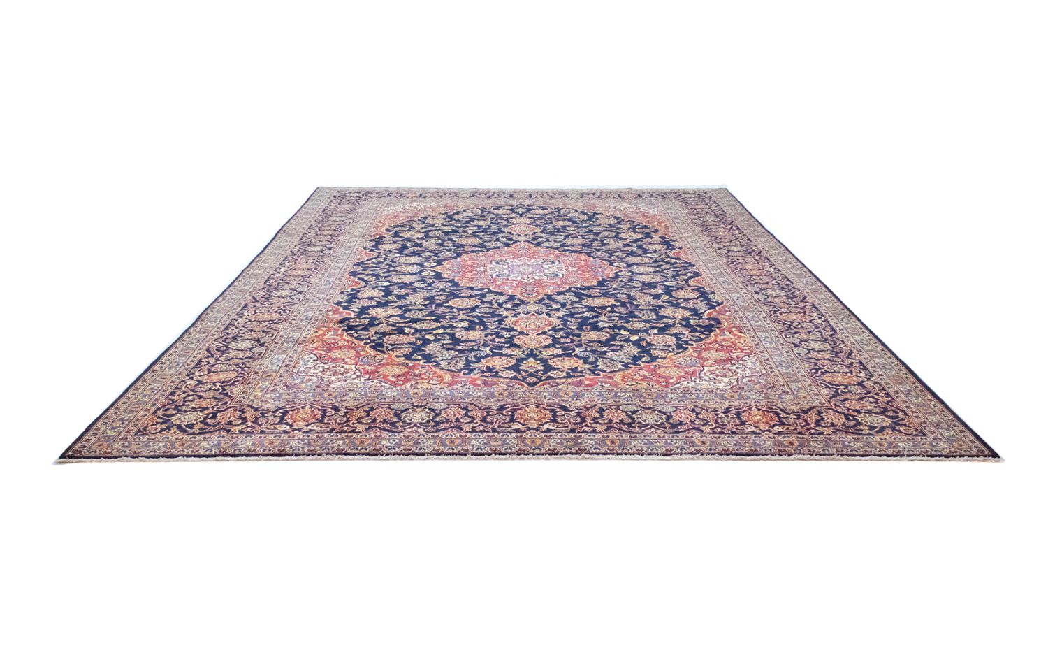Tapis persan - Keshan - 396 x 287 cm - bleu