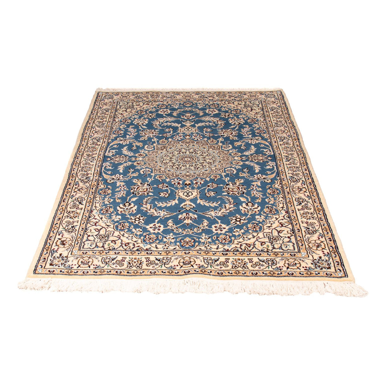 Tapis persan - Nain - Royal - 151 x 106 cm - bleu foncé