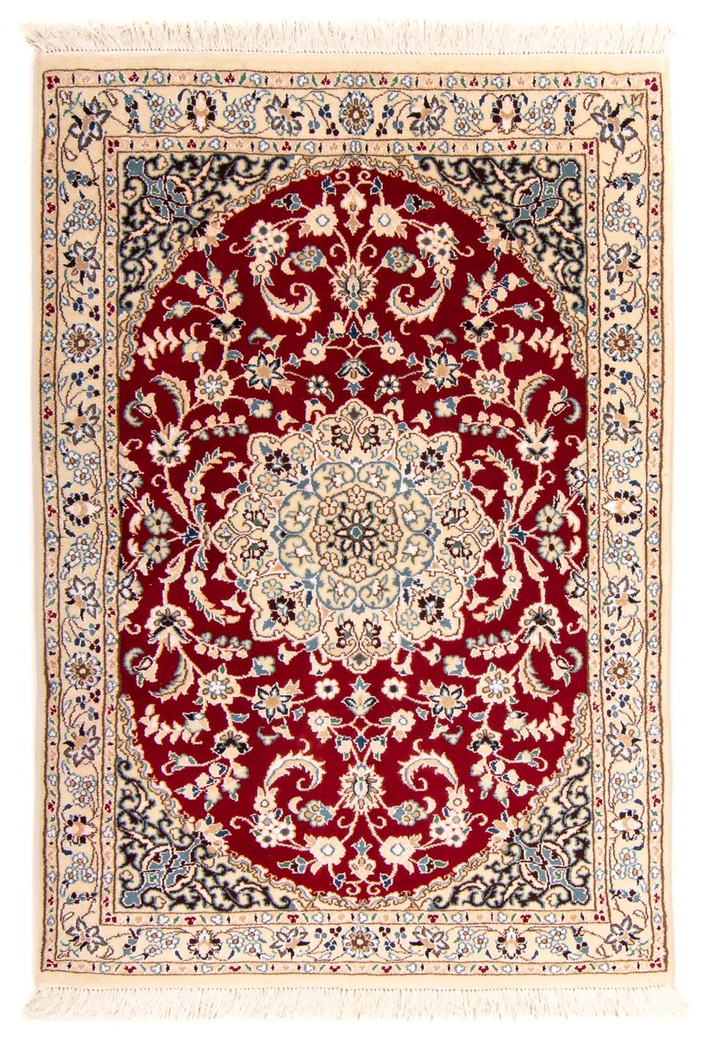 Tapis persan - Nain - Royal - 148 x 96 cm - rouge foncé