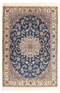 Tapis persan - Nain - Royal - 148 x 100 cm - bleu foncé