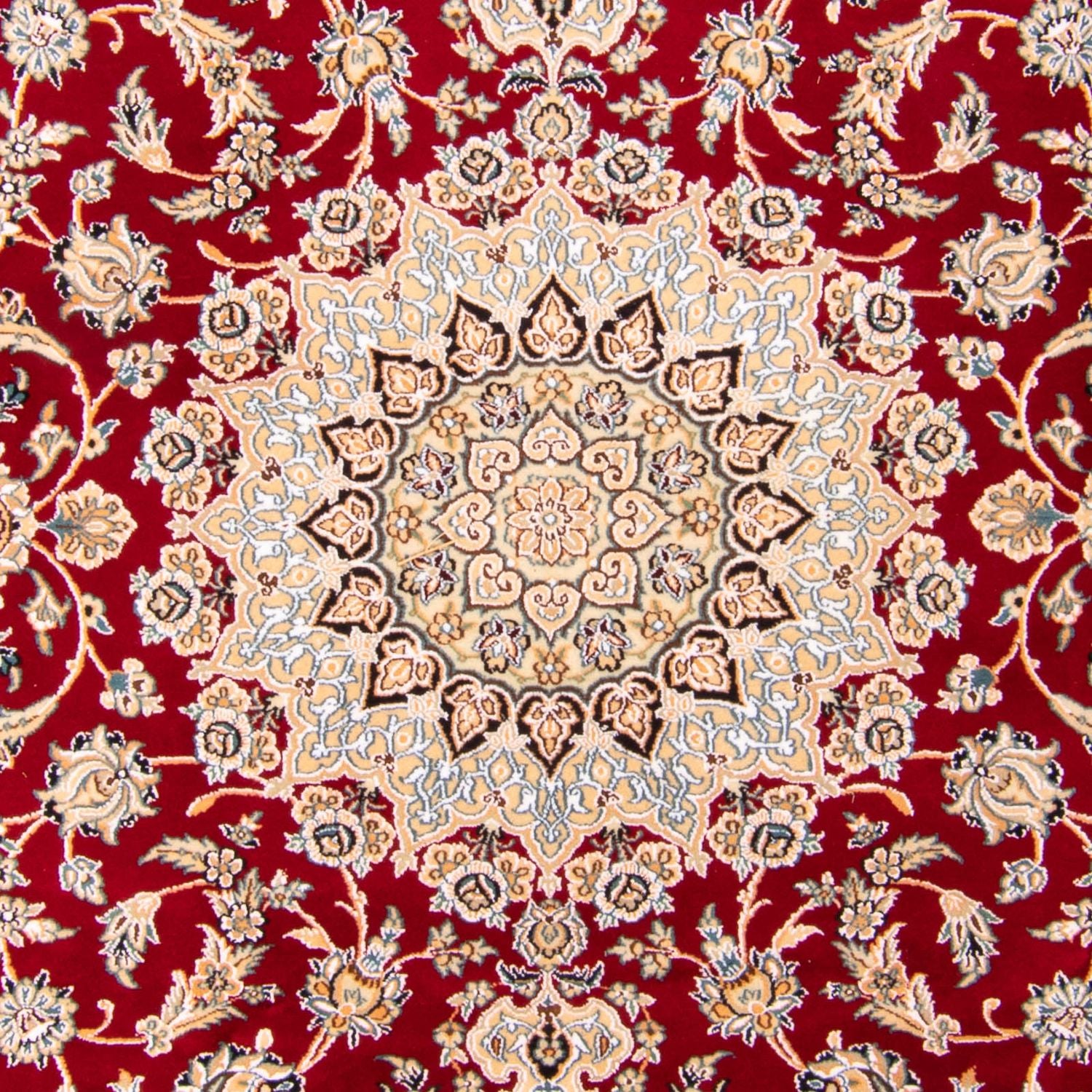 Tapis persan - Nain - Royal - 306 x 197 cm - rouge foncé