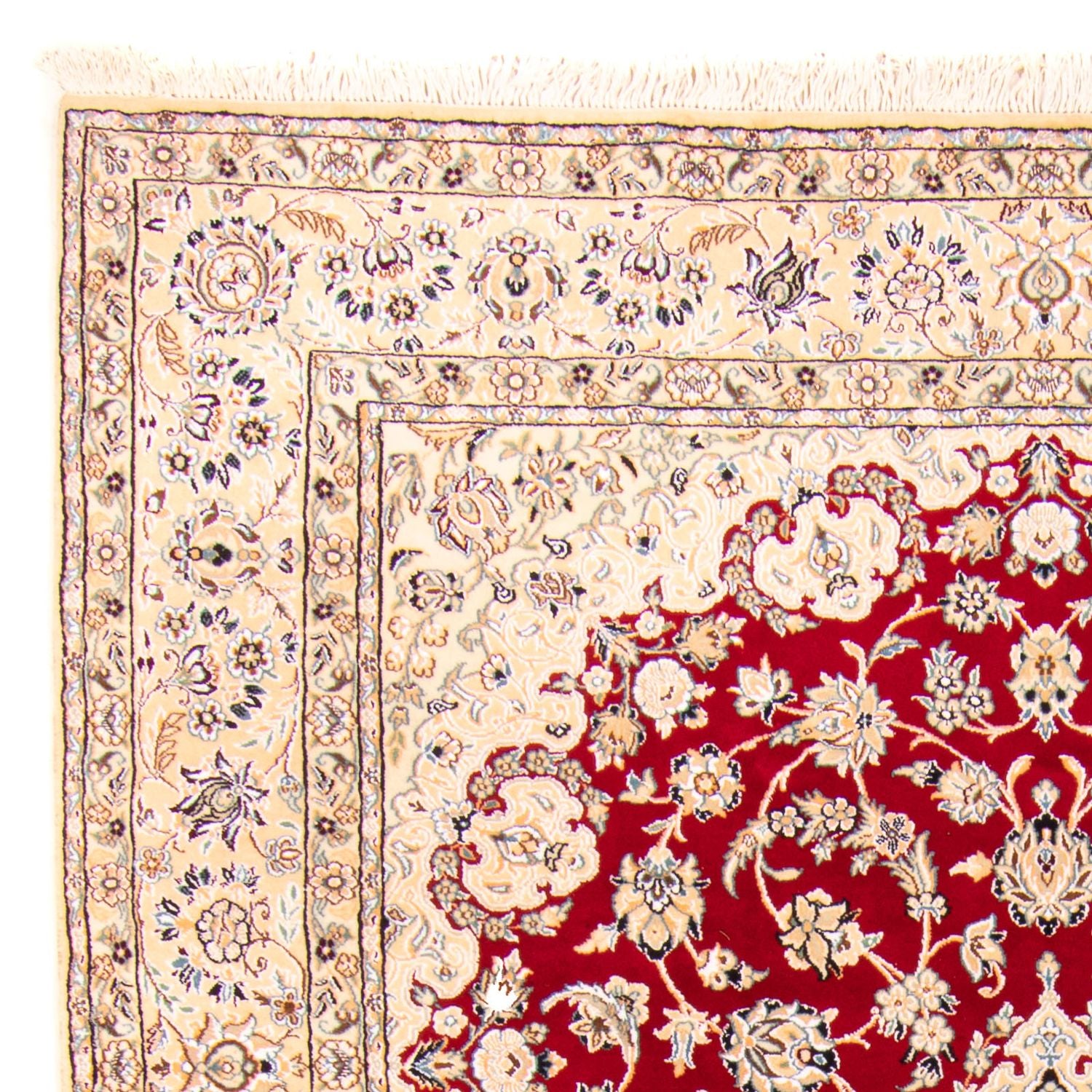 Tapis persan - Nain - Royal - 306 x 197 cm - rouge foncé