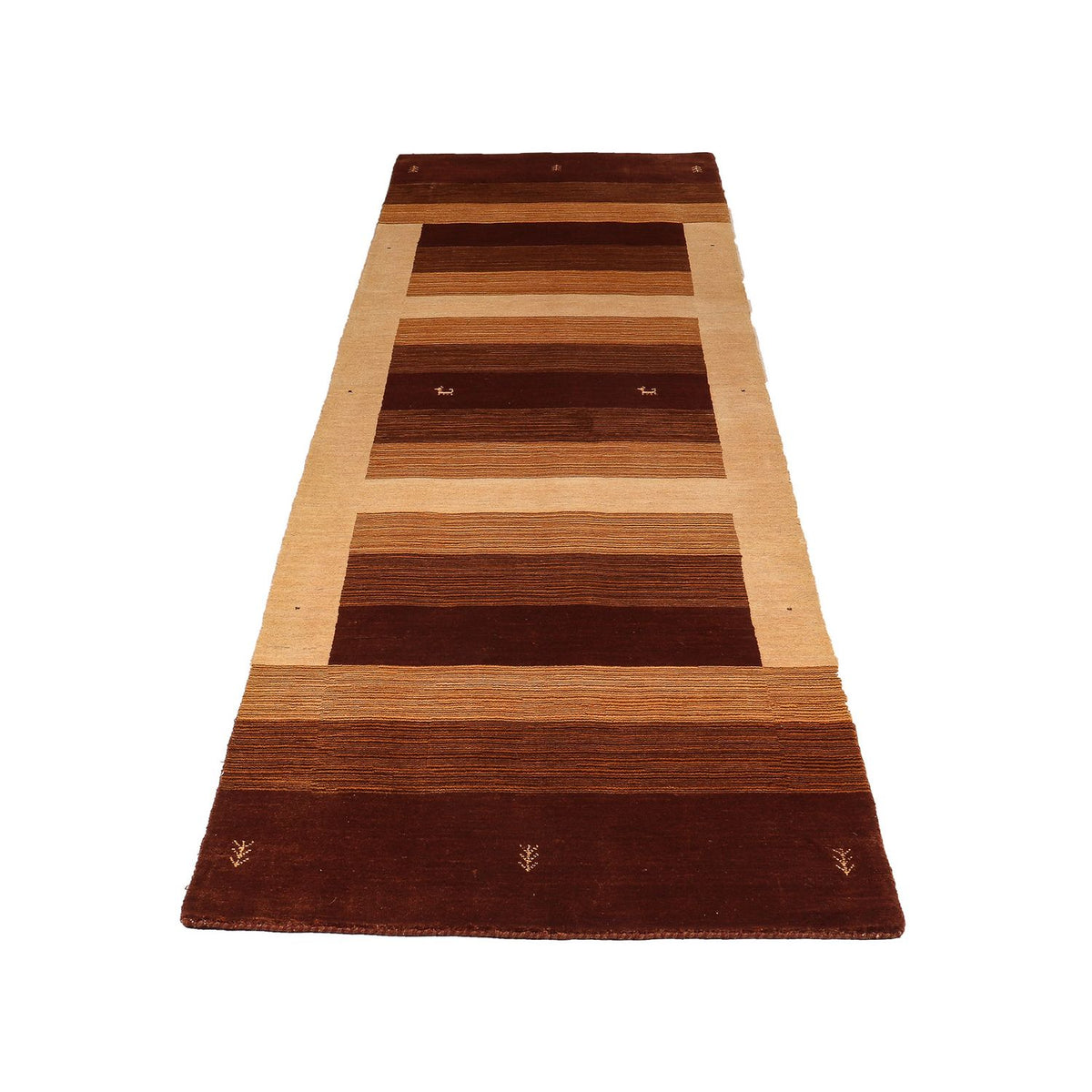 Tapis de couloir Tapis Gabbeh - Softy - 301 x 82 cm - marron