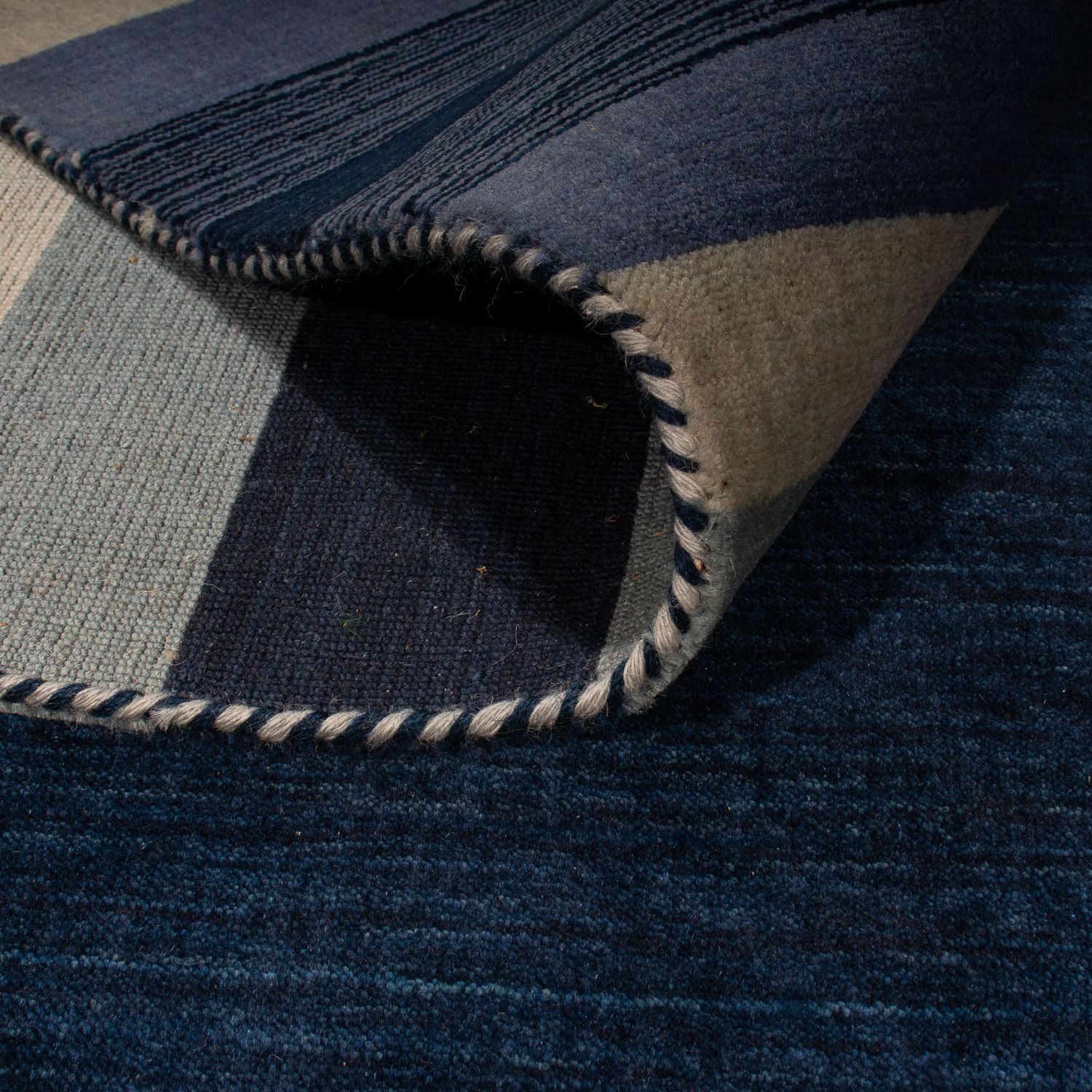 Tapis Gabbeh - Softy - 296 x 206 cm - bleu foncé