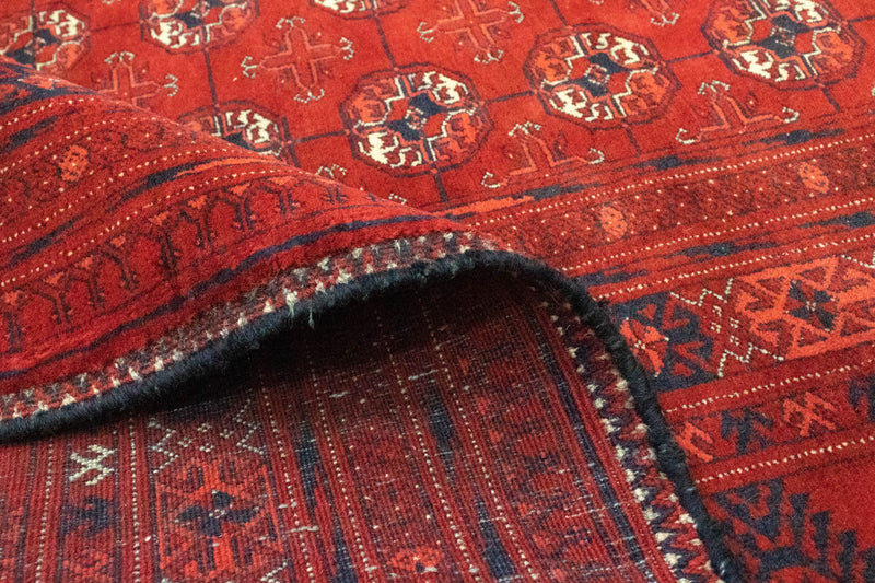 Tapis afghan - Boukhara - 342 x 243 cm - rouge foncé