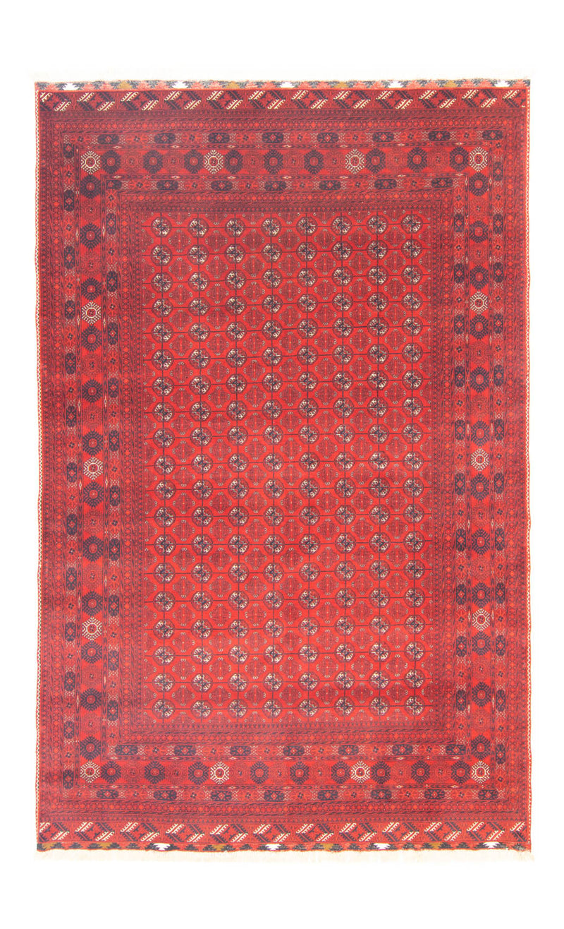 Tapis afghan - Boukhara - 301 x 195 cm - rouge foncé