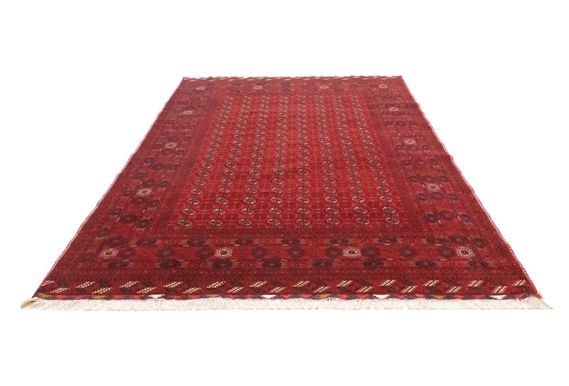 Tapis afghan - Boukhara - 301 x 195 cm - rouge foncé
