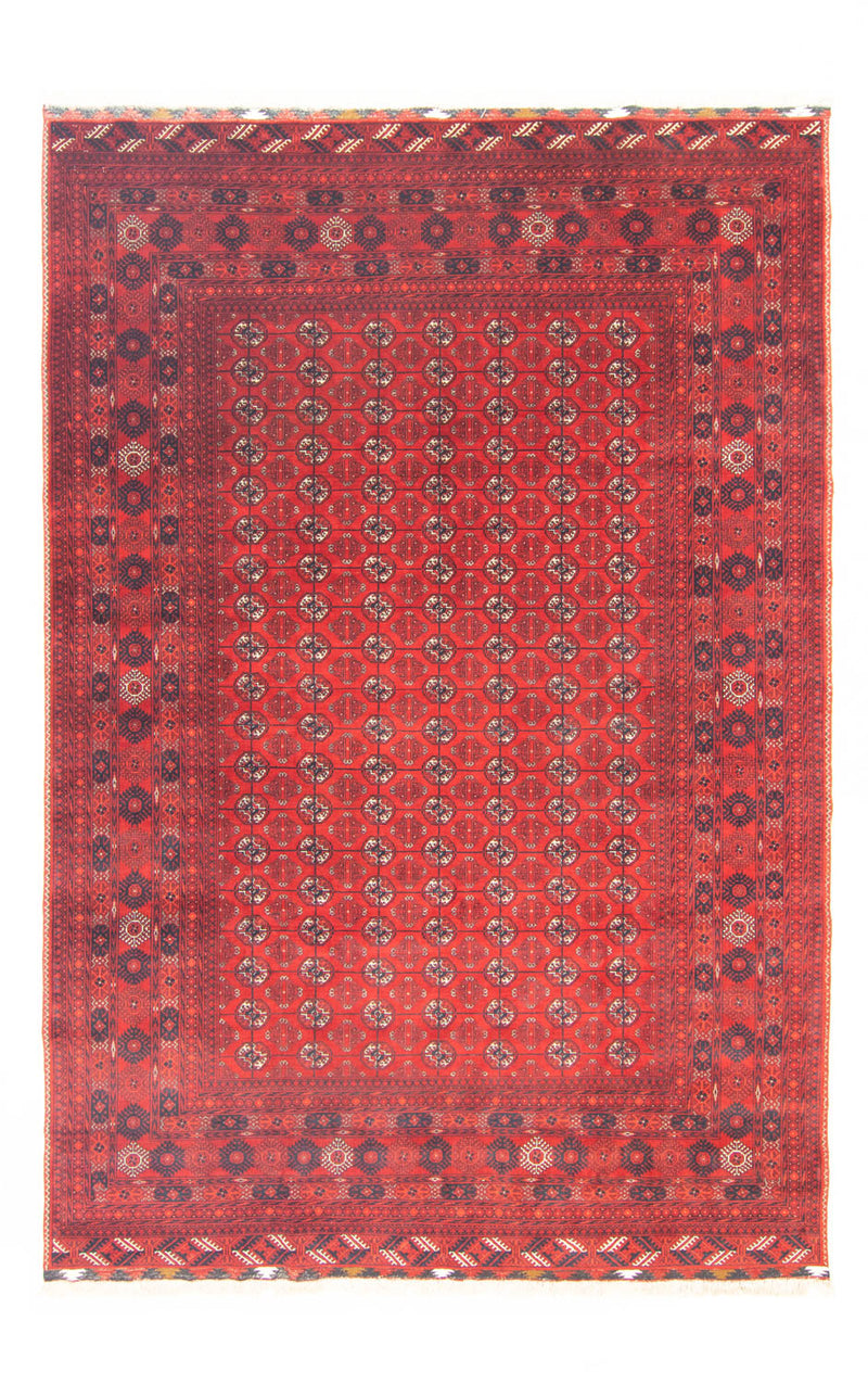Tapis afghan - Boukhara - 298 x 200 cm - rouge foncé