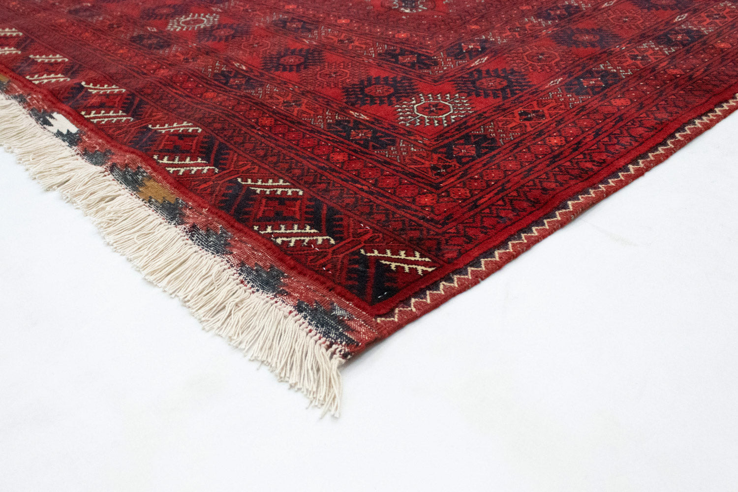 Tapis afghan - Boukhara - 298 x 200 cm - rouge foncé