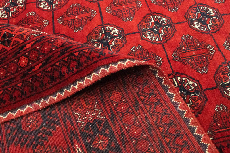 Tapis afghan - Boukhara - 298 x 200 cm - rouge foncé