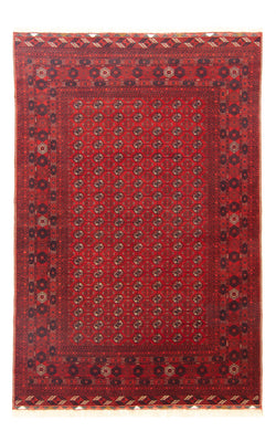 Tapis afghan - Boukhara - 299 x 198 cm - rouge foncé