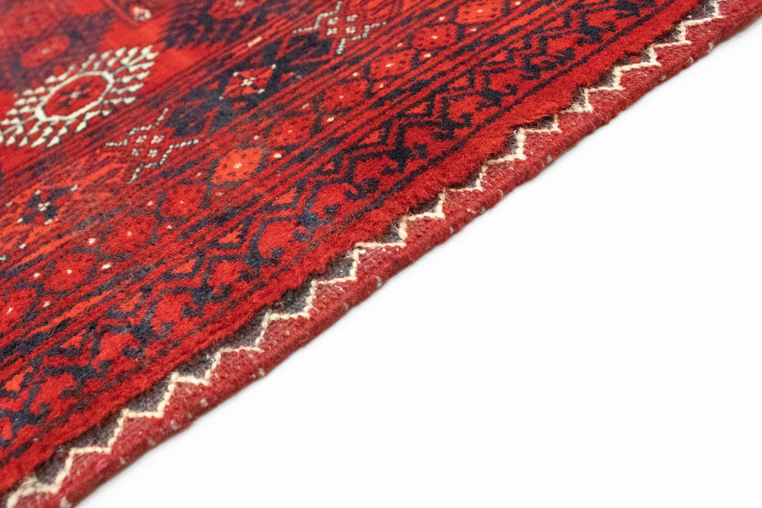 Tapis afghan - Boukhara - 299 x 198 cm - rouge foncé