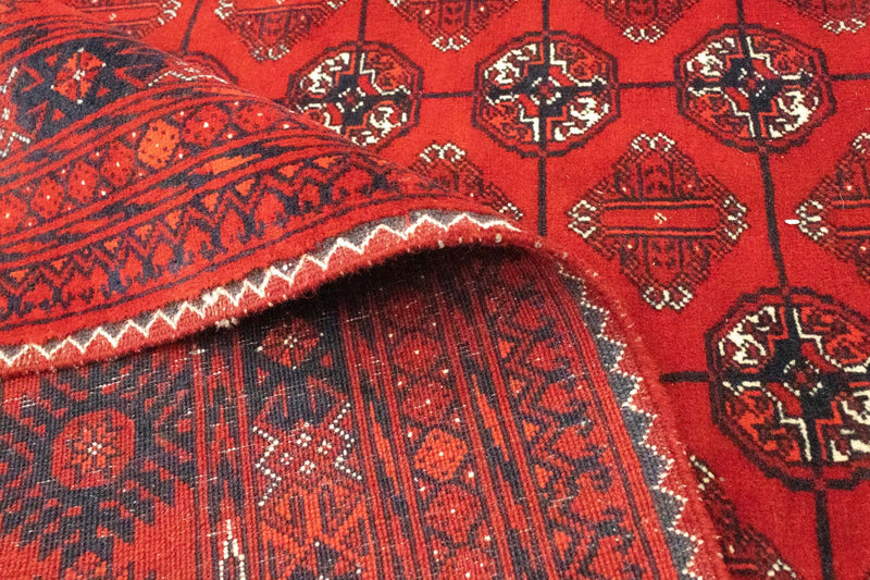 Tapis afghan - Boukhara - 299 x 198 cm - rouge foncé