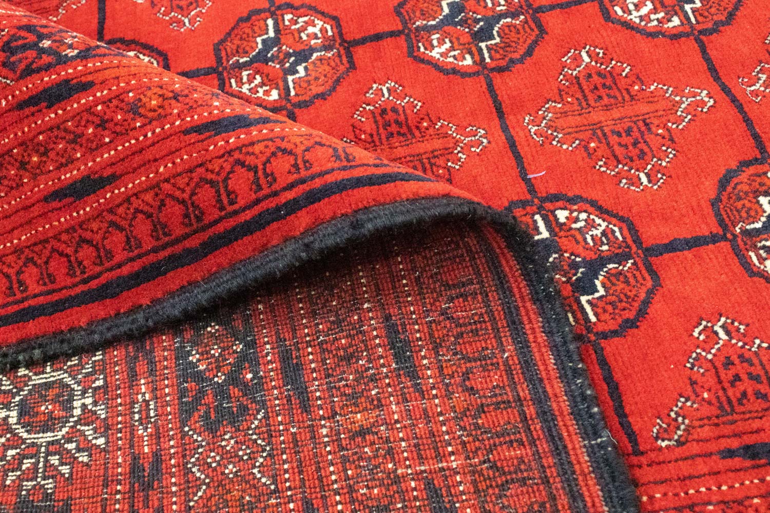 Tapis afghan - Boukhara - 288 x 202 cm - rouge foncé