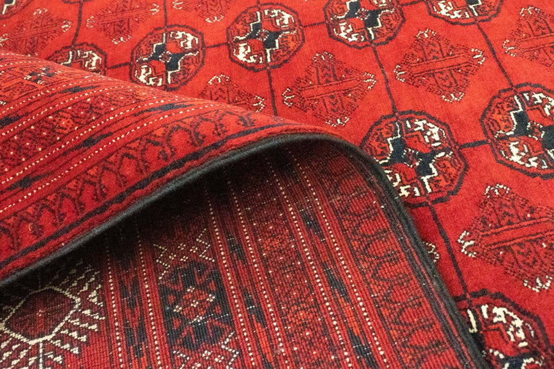 Tapis afghan - Boukhara - 294 x 203 cm - rouge foncé