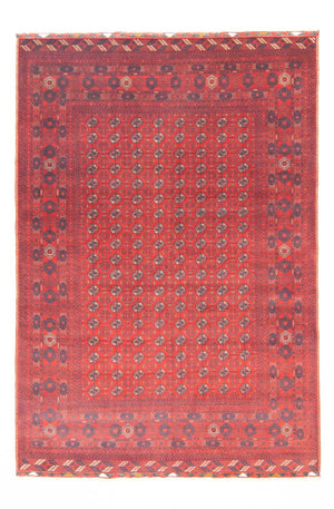 Tapis afghan - Boukhara - 294 x 200 cm - rouge foncé