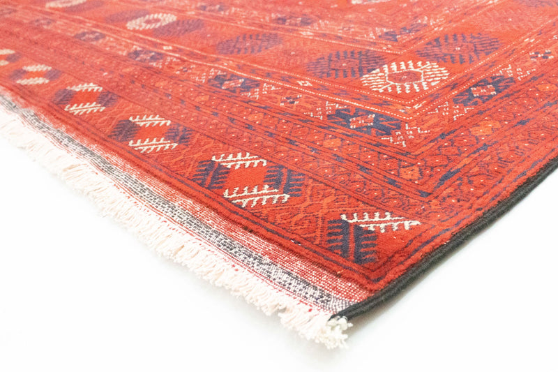Tapis afghan - Boukhara - 292 x 196 cm - rouge foncé