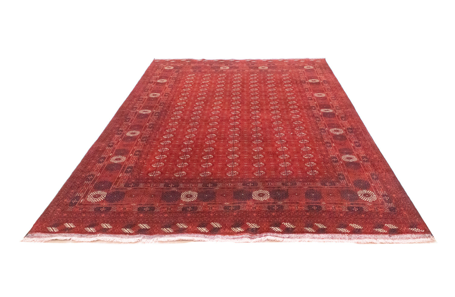 Tapis afghan - Boukhara - 292 x 196 cm - rouge foncé