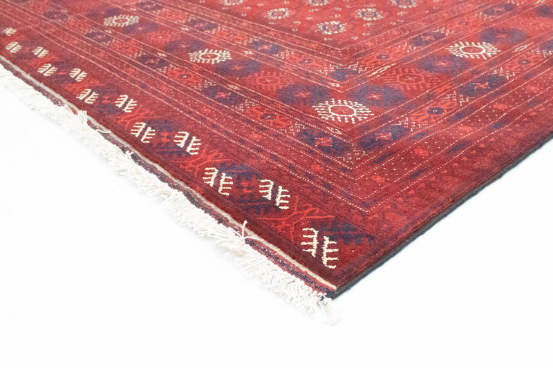 Tapis afghan - Boukhara - 301 x 196 cm - rouge foncé