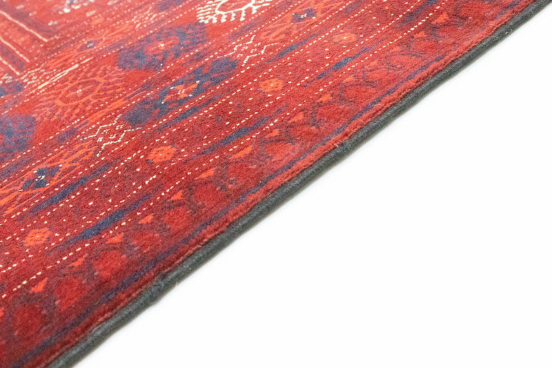 Tapis afghan - Boukhara - 301 x 196 cm - rouge foncé