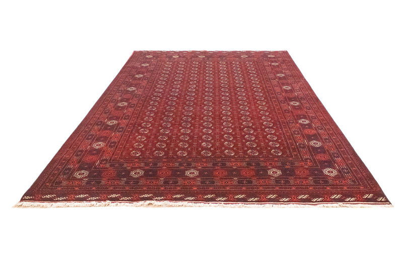 Tapis afghan - Boukhara - 301 x 196 cm - rouge foncé