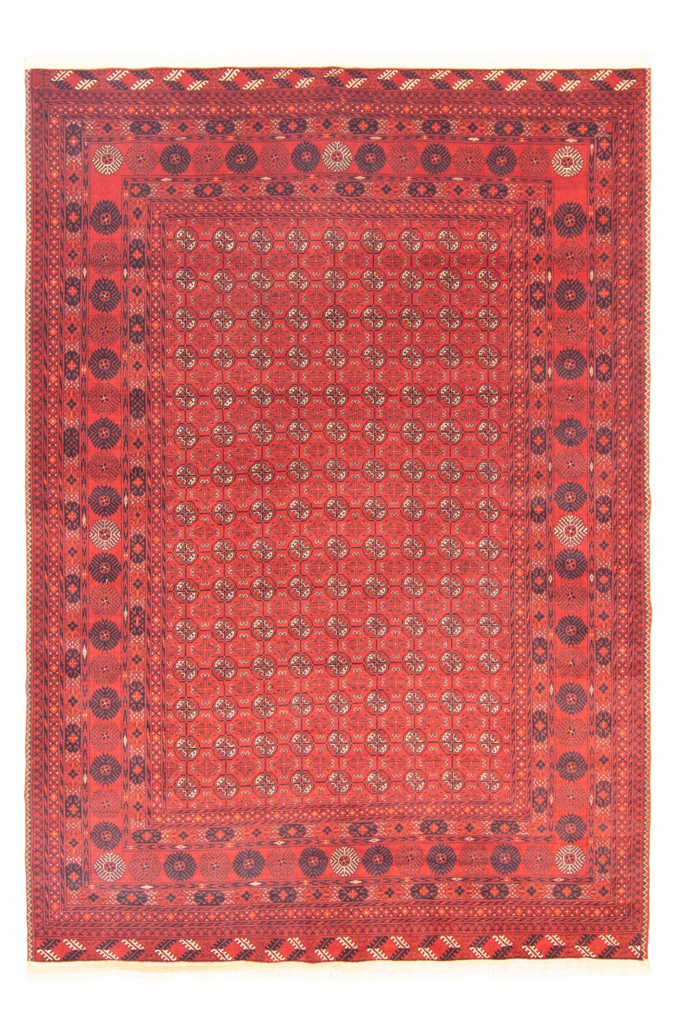 Tapis afghan - Boukhara - 295 x 199 cm - rouge foncé