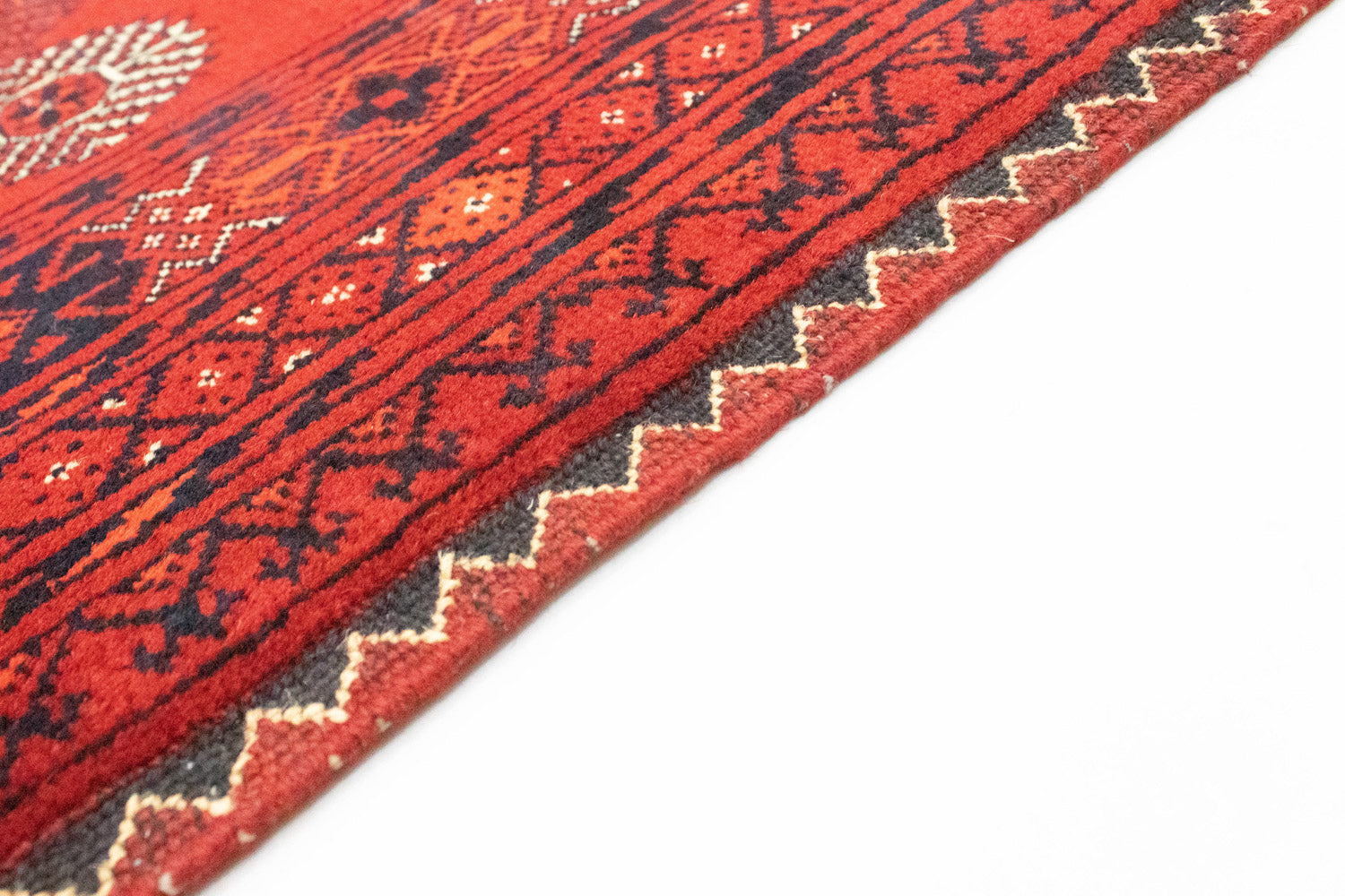 Tapis afghan - Boukhara - 295 x 199 cm - rouge foncé