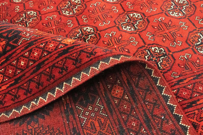 Tapis afghan - Boukhara - 295 x 199 cm - rouge foncé