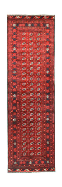 Tapis de couloir Tapis afghan - Boukhara - 293 x 87 cm - rouge foncé