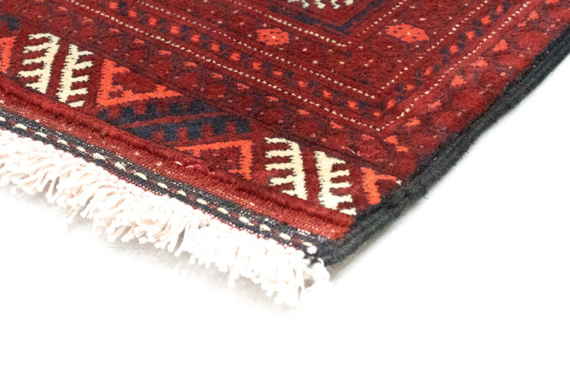 Tapis de couloir Tapis afghan - Boukhara - 293 x 87 cm - rouge foncé