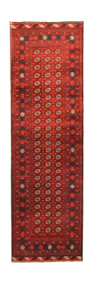 Tapis de couloir Tapis afghan - Boukhara - 294 x 84 cm - rouge foncé