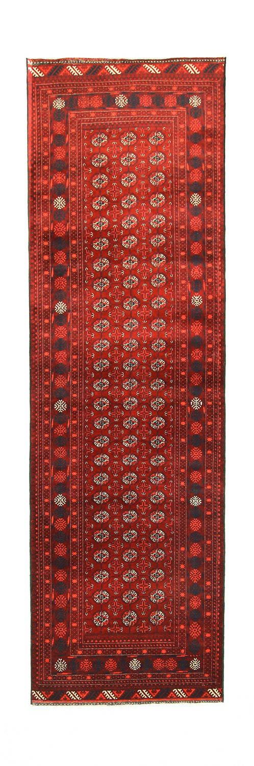 Tapis de couloir Tapis afghan - Boukhara - 294 x 84 cm - rouge foncé