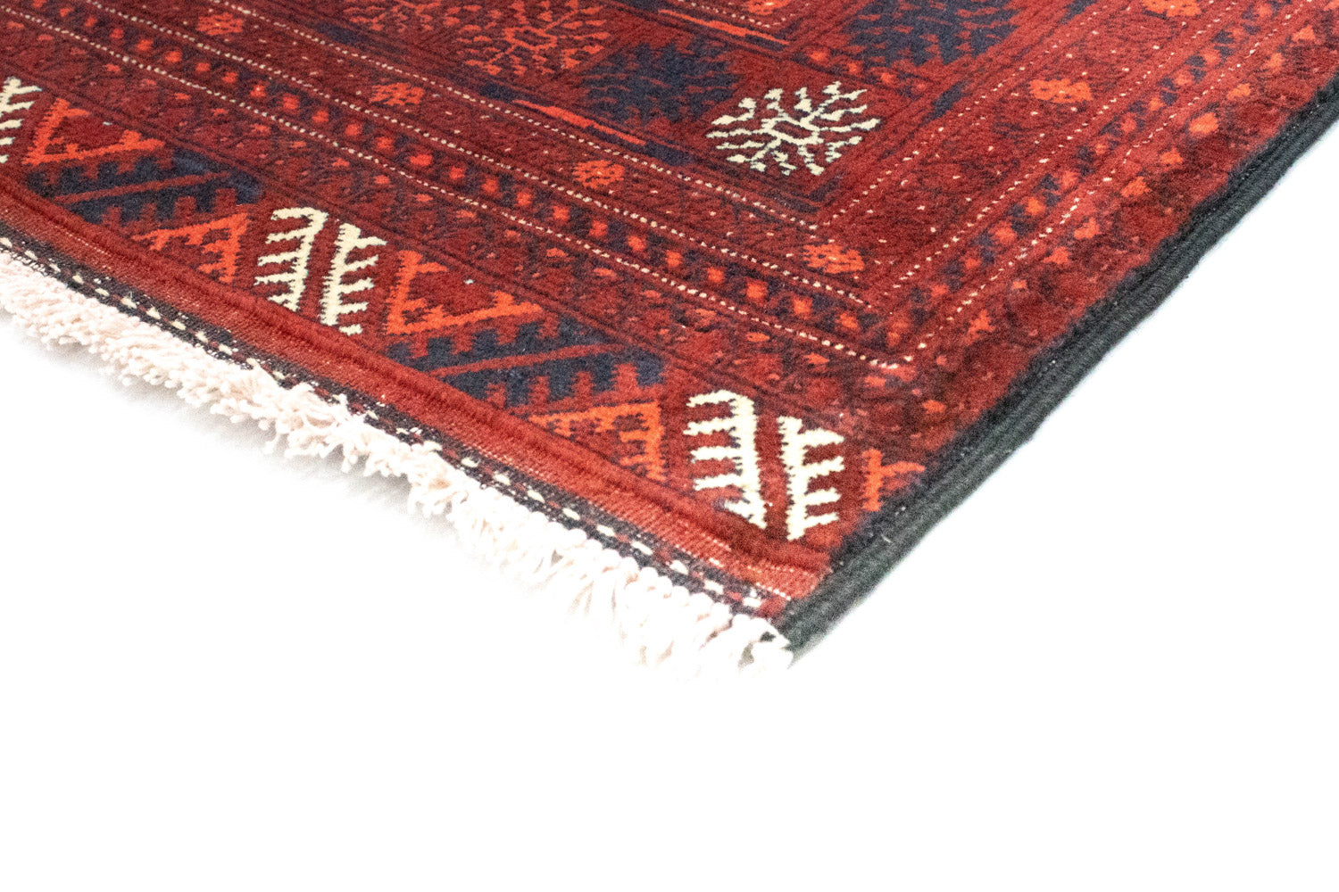 Tapis de couloir Tapis afghan - Boukhara - 294 x 84 cm - rouge foncé