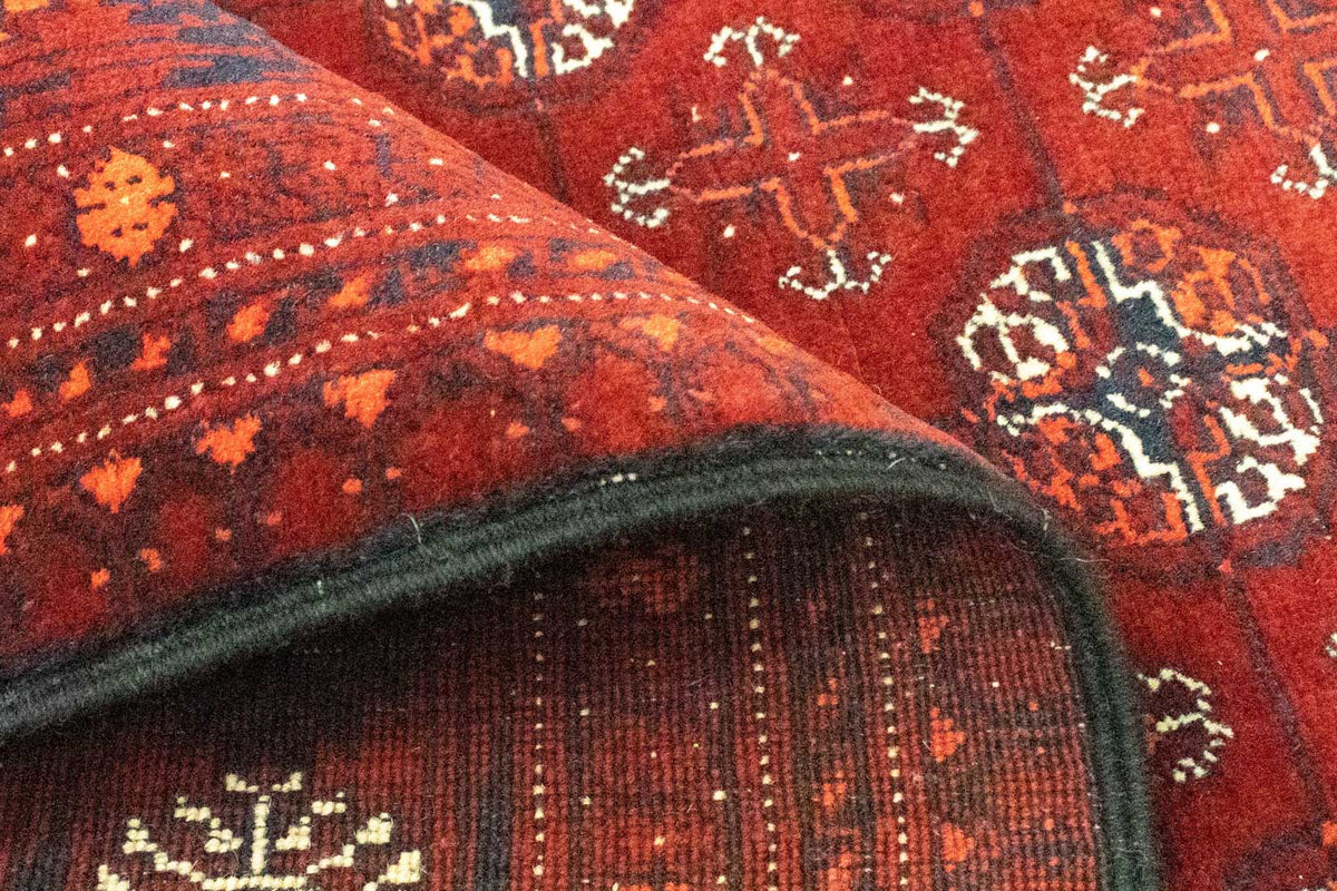 Tapis de couloir Tapis afghan - Boukhara - 294 x 84 cm - rouge foncé