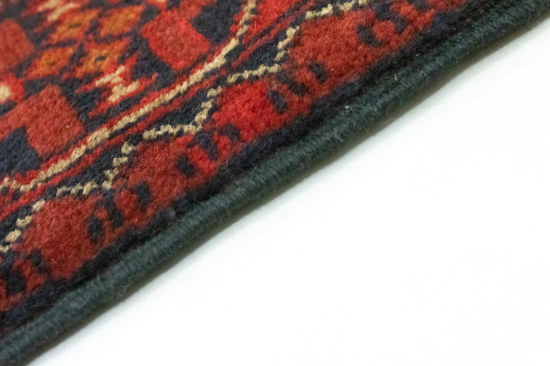 Tapis de couloir Tapis afghan - Kunduz - 285 x 80 cm - rouge