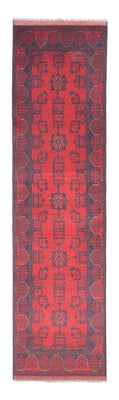 Tapis de couloir Tapis afghan - Kunduz - 289 x 77 cm - rouge