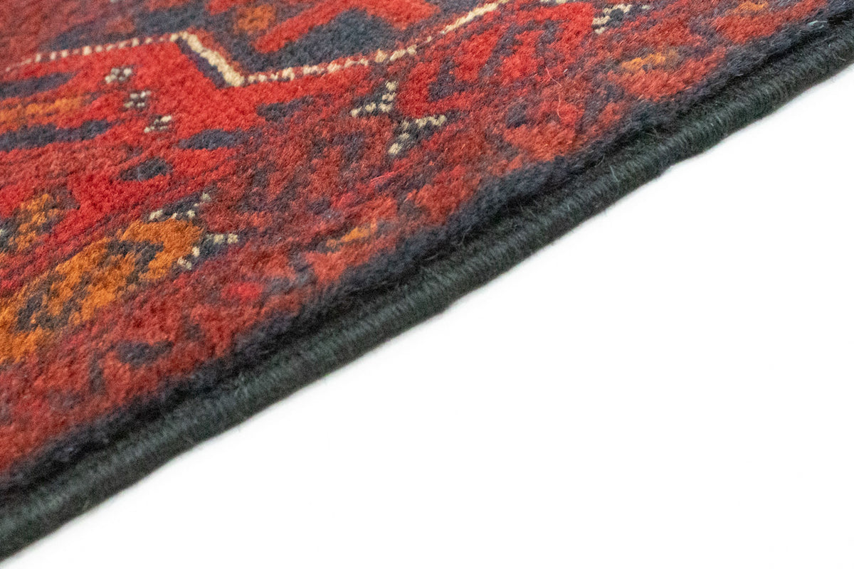 Tapis de couloir Tapis afghan - Kunduz - 297 x 74 cm - rouge