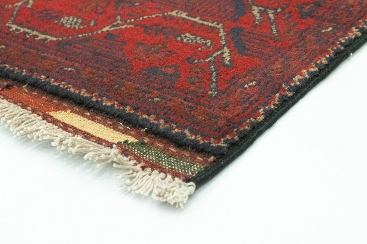 Tapis afghan - Kunduz - 123 x 75 cm - rouge foncé